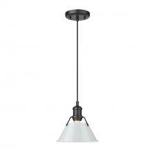  3306-S BLK-DB - Orwell BLK Small Pendant - 7" in Matte Black with Dusky Blue shade